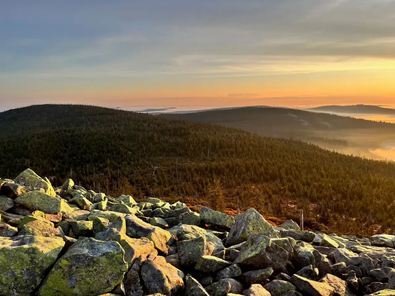 Lusen Gipfel Blockmeer Bayerischer Wald