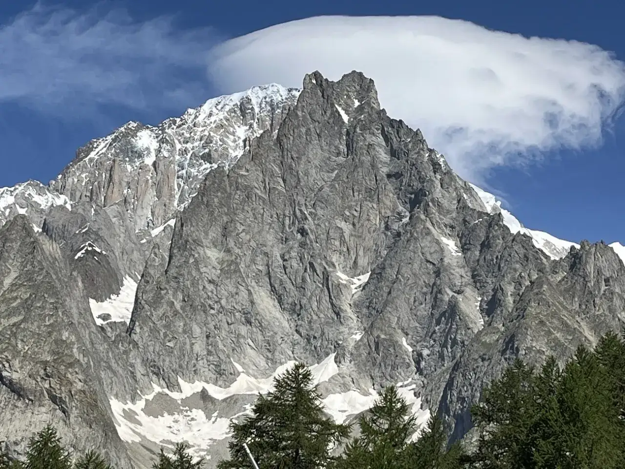 Monte Bianco von Courmayeur aus gesehen