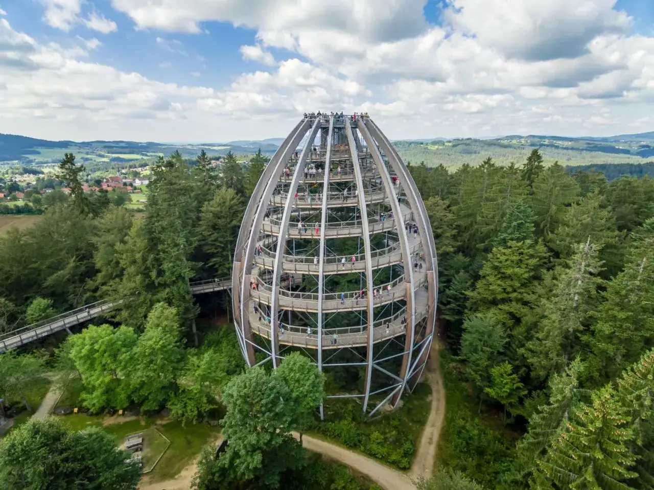 Baumwipfelpfad Neusch&ouml;nau Baum-Ei Panorama