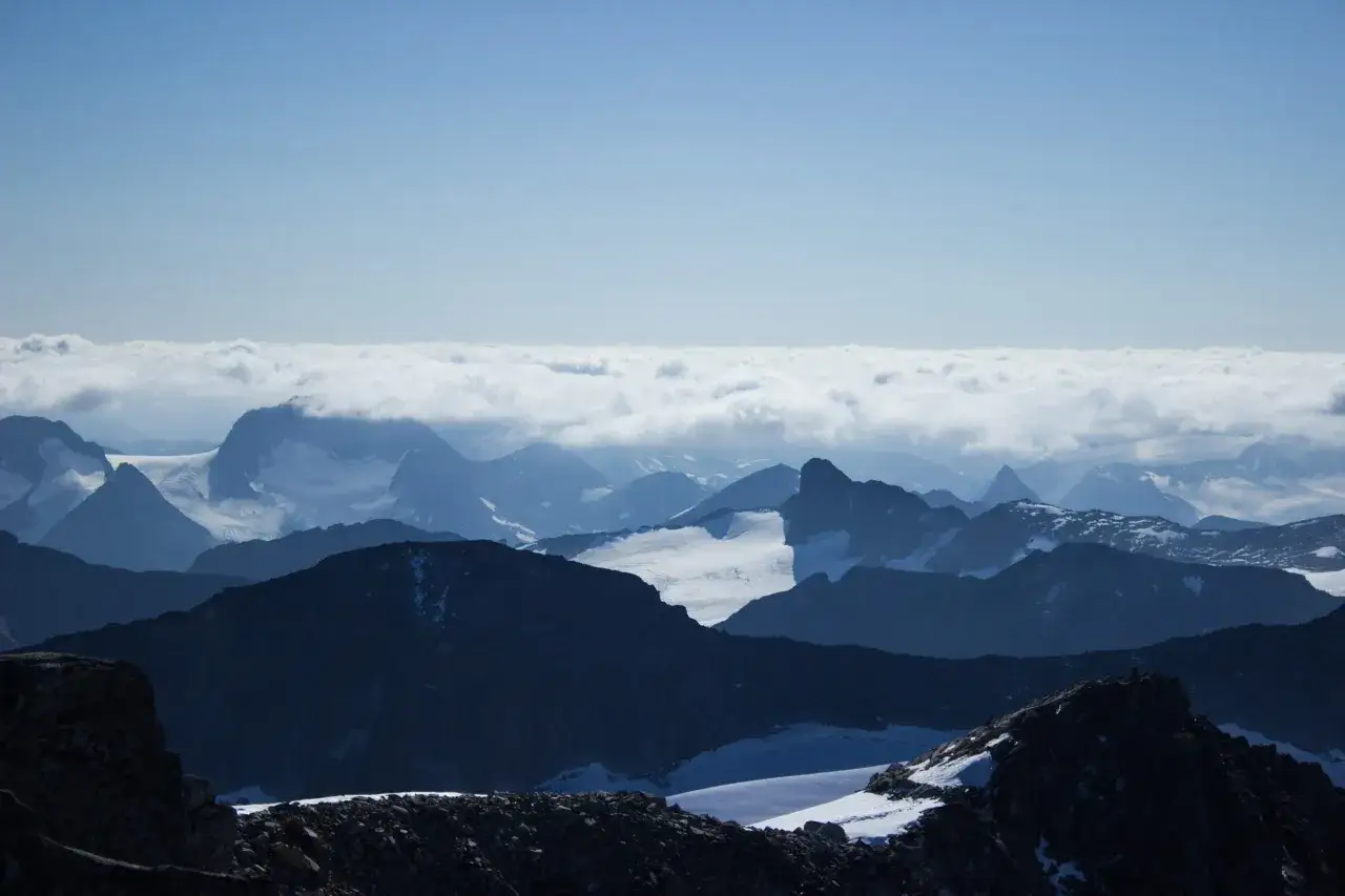 Panoramaaussicht vom Gipfel des Galdh&oslash;piggen Norwegen